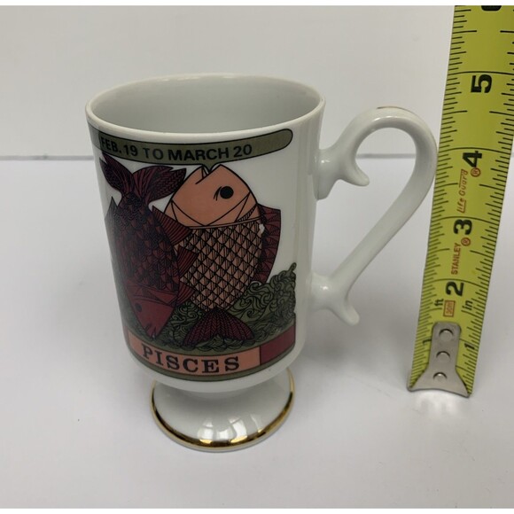 Vintage Pisces Mug By Royal Crown Zodiac By Elena 5” Tall - Picture 6 of 7